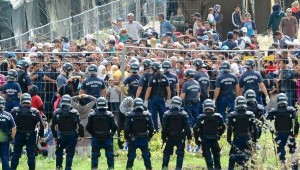 Riot police in Hungary
